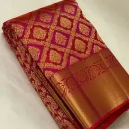 svaraa Women Floral Woven Banarasi Saree with Contrast Border-picture-10