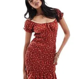 asos design Women Polka-Dot Print Skater Dress with Front Tie-Up-picture-22