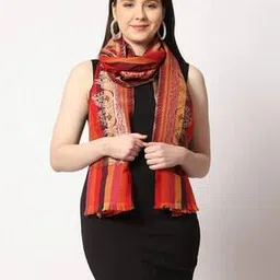 swi stylish Embellished Stole with Fringed Hems-picture-25