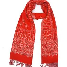 Floral Embroidered Stole with Tassels-image-38