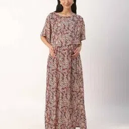 mystere paris Women Leaf Print A-Line Maxi Dress-picture-38