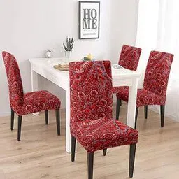 cortina eyelet curtain Pack of 4 Dining Chair Slip Abstract  Covers-picture-41