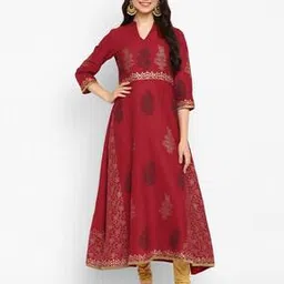 croesus Women Printed Anarkali Kurta-picture-15