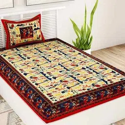 uniqchoice Tribal Print Single Size Bedsheet with Pillow Cover image 1