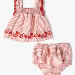 gap kids Infants Striped Cotton Top & Shorts Set-picture-22