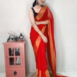 panzora Women Zari Woven Georgette Saree -picture-14