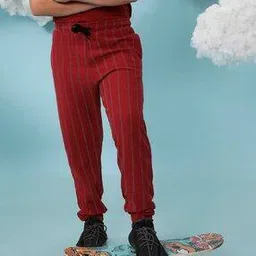 instafab Striped Track Pants with Elasticated Waist-picture-37