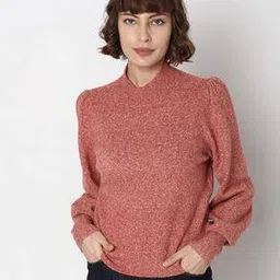 vero moda Women High-Neck Pullover with Full Sleeves-picture-47