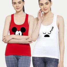friskers Pack of 2 Cartoon Print Tank Top-picture-19