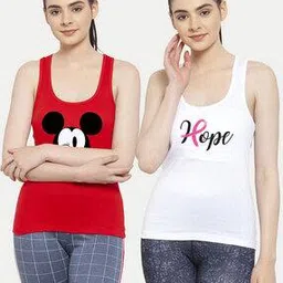friskers Pack of 2 Typography Print Tank Top-picture-49