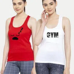 friskers Pack of 2 Typography Print Tank Top-picture-15