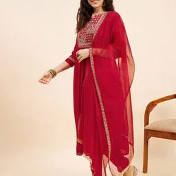 shewill Women Embellished Straight Kurta Suit Set-picture-40