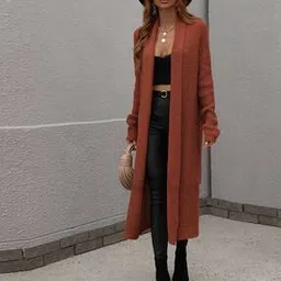 oh rare Women Ribbed Relaxed Fit Front-Open Shrug-picture-10