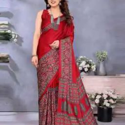saree mall Ajrak Design Crepe Traditional Saree-picture-2