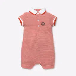 mini klub Striped Rompers with Polo Collar-picture-11