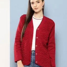 aarika girls ethnic Women Ribbed V-Neck Cardigan-picture-12