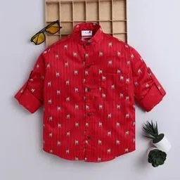 baat cheet Boys Striped Regular Fit Shirt with Full Sleeves-picture-14