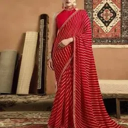 satrani Women Georgette Traditional Saree with Blouse Piece-picture-16