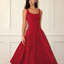 outzidr global Women Scoop-Neck A-Line Dress -picture-33