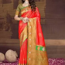 sangam prints Women Woven Saree with Contrast Border-picture-40