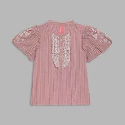 blue giraffe Striped Short-Sleeve Top-picture-26