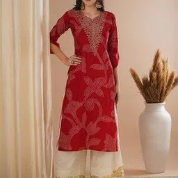 fashor Women Embroidery Straight Kurta-picture-48