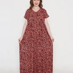 nightspree Women Abstract Nightgown with Round Neck-picture-38