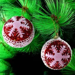 tayhaa Set of 6 Decorative Snowflake Balls image 1