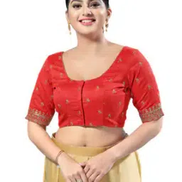 vamas Women Embroidered Front-Open Blouse with Tie-Up Detail-picture-19