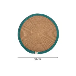 JASMEY HOMES Beige & Teal Set of 2 Reversible Cotton Placemats image 2