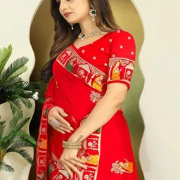 Bindi Fashion Ethnic Motifs Woven Design Banarasi Saree image 4