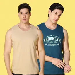 WOOSTRO Men Pack Of 2 Printed Raw Edge Slim Fit T-shirt image 3