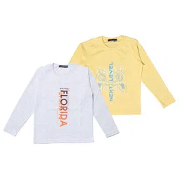 NeuVin Kids Pack of 2 Typography Printed Round Neck T-shirts-image-37