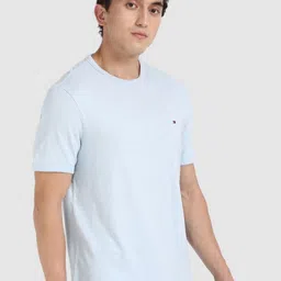 Tommy Hilfiger Men Solid Round Neck Linen T-shirt image 3