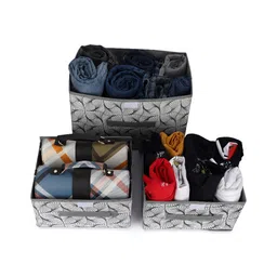 HOUSE OF QUIRK Grey & White 3 Pieces Foldable Drawer Organiser image 4