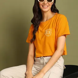 Moda Rapido Women Printed Drop-Shoulder Sleeves Bio Finish Pockets T-shirt image 3