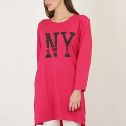 DDASPRATION Women Typography Printed Applique T-shirt-image-71