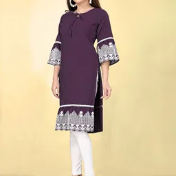 VARNI FABRICS Women Embroidered Keyhole Neck Bell Sleeves Kurta image 4