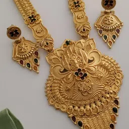 niva fashion Gold-Plated Brass Necklace & Earrings-image-43