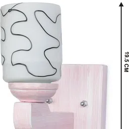 1ST TIME Black & White Printed Wood Contemporary Cylinder Shaped Wall Lamp image 3