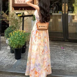 StyleCast x Revolte Print Fit & Flare Maxi Dress image 4