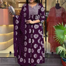 BAESD Women Floral Printed Kurta with Trouser & Dupatta-image-27