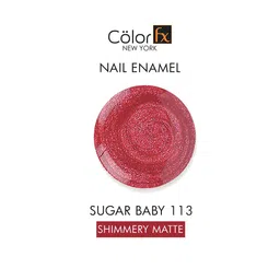 Color Fx Set Of 2 Sugar Baby & Twilight Nail Enamel 9ml Each - Red 113 + Dark Purple 145 image 4