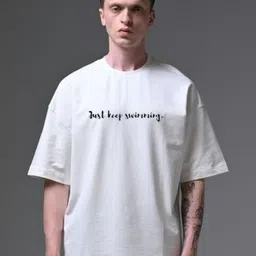 Stitchmeashirt Typography Printed Drop-Shoulder Sleeves Activchill Pure Cotton T-shirt-picture-27