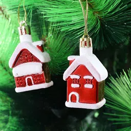 TAYHAA Set Of 8 Red & White Snowy Home Hangings-picture-5