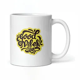 Mr UVD White & Yellow Typography Printed Ceramic Mug image 2