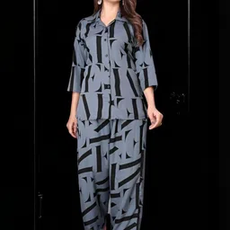Moda Rapido Women Crepe Printed Co-Ords Set-image-43