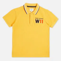 Pepe Jeans Boys Typography Printed Polo Collar Pure Cotton T-shirt-picture-21