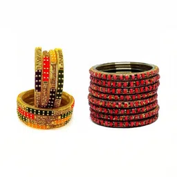 Only Offers Set Of 2 Multi Glass Artificial Stones Bangle-image-41