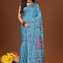 RAM SHYAM collection Ethnic Motifs Embroidered Saree-picture-22